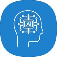 Artificial Intelligence Line Curve Icon vector