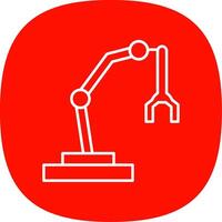 Robotic Arm Line Curve Icon vector