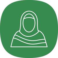 Moslem Woman Line Curve Icon vector