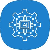 Artificial Intelligence Line Curve Icon vector