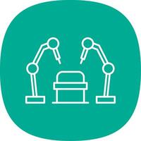 Robotic Surgery Line Curve Icon vector