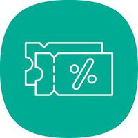 Discount Line Curve Icon vector