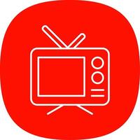 Television Line Curve Icon vector