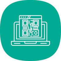 Qr Code Line Curve Icon vector