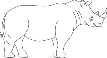 contorno rinoceronte clipart. garabatear animales clipart. dibujos animados salvaje animales clipart para amantes de fauna silvestre vector