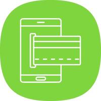 Online Payment Line Curve Icon vector