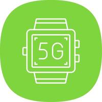Smartwatch Line Curve Icon vector