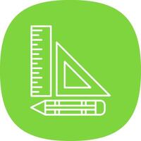 Set Square Line Curve Icon vector