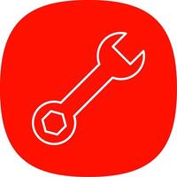 Spanner Line Curve Icon vector