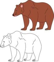 Bear Clipart Set. Cartoon Wild Animals Clipart Set for Lovers of Wildlife vector