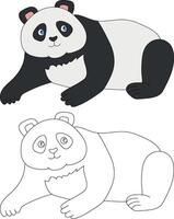 Panda Clipart Set. Cartoon Wild Animals Clipart Set for Lovers of Wildlife vector