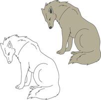 Wolf Clipart Set. Cartoon Wild Animals Clipart Set for Lovers of Wildlife vector