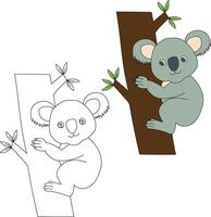 Koala Clipart Set. Cartoon Wild Animals Clipart Set for Lovers of Wildlife vector