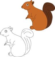 Squirrel Clipart Set. Cartoon Wild Animals Clipart Set for Lovers of Wildlife vector