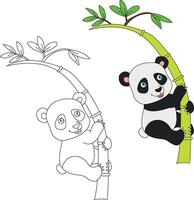 Panda Clipart Set. Cartoon Wild Animals Clipart Set for Lovers of Wildlife vector