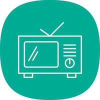 Television Line Curve Icon vector