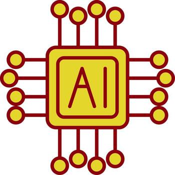 AI Line Two Color Icon vector