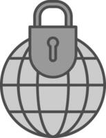 Global Security Fillay Icon vector