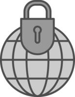 Global Security Fillay Icon vector