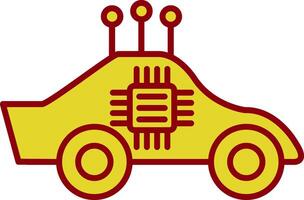 Autonomous Car Line Two Color Icon vector