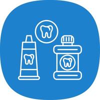 Dental Care Line Curve Icon vector