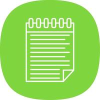 Notepad Line Curve Icon vector