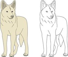 Wolf Clipart Set. Cartoon Wild Animals Clipart Set for Lovers of Wildlife vector