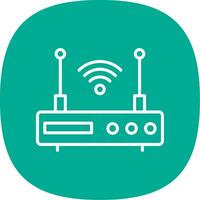 Modem Line Curve Icon vector