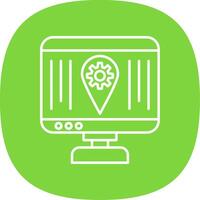 Localization Line Curve Icon vector