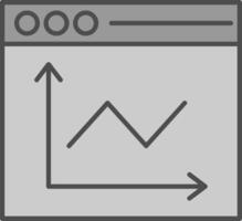 Line Chart Fillay Icon vector