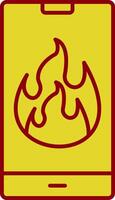 Flame Line Two Color Icon vector