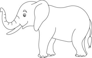 Outline Elephant Clipart. Doodle Animals Clipart. Cartoon Wild Animals Clipart for Lovers of Wildlife vector