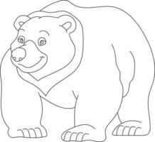 Outline Bear Clipart. Doodle Animals Clipart. Cartoon Wild Animals Clipart for Lovers of Wildlife vector