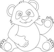 Outline Panda Clipart. Doodle Animals Clipart. Cartoon Wild Animals Clipart for Lovers of Wildlife vector