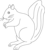 Outline Squirrel Clipart. Doodle Animals Clipart. Cartoon Wild Animals Clipart for Lovers of Wildlife vector