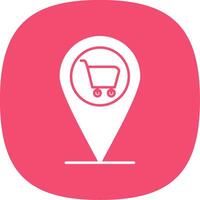 Pin Line Circle Icon vector