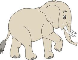 Colorful Elephant Clipart. Doodle Animals Clipart. Cartoon Wild Animals Clipart for Lovers of Wildlife vector