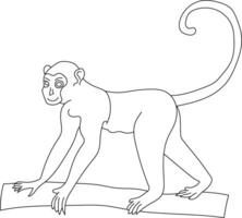 Outline Monkey Clipart. Doodle Animals Clipart. Cartoon Wild Animals Clipart for Lovers of Wildlife vector