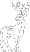 Outline Deer Clipart. Doodle Animals Clipart. Cartoon Wild Animals Clipart for Lovers of Wildlife vector