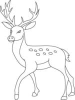 Outline Deer Clipart. Doodle Animals Clipart. Cartoon Wild Animals Clipart for Lovers of Wildlife vector