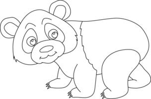 Outline Panda Clipart. Doodle Animals Clipart. Cartoon Wild Animals Clipart for Lovers of Wildlife vector