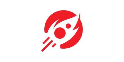 creative logo design combination of rocket with fire, launch, flame, logo design template, symbol, icon, , creative idea. vector