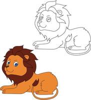 Lion Clipart Set. Cartoon Wild Animals Clipart Set for Lovers of Wildlife vector