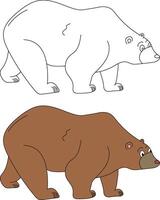 Bear Clipart Set. Cartoon Wild Animals Clipart Set for Lovers of Wildlife vector