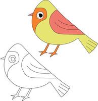 Cute Little Birds Clipart Set Flat Design. Bird Flat Illustration vector