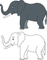 Elephant Clipart Set. Cartoon Wild Animals Clipart Set for Lovers of Wildlife vector