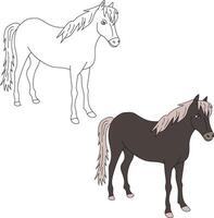 Horse Clipart Set. Cartoon Wild Animals Clipart Set for Lovers of Wildlife vector