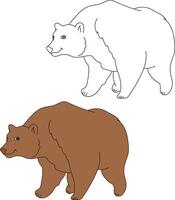 Bear Clipart Set. Cartoon Wild Animals Clipart Set for Lovers of Wildlife vector