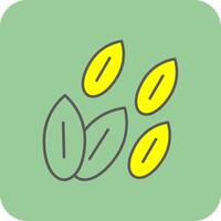 Barley Seeds Filled Yellow Icon vector