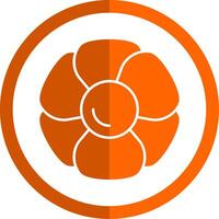 Hydrangea Glyph Orange Circle Icon vector